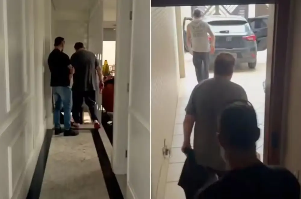 César Mattar ao ser preso em Santos