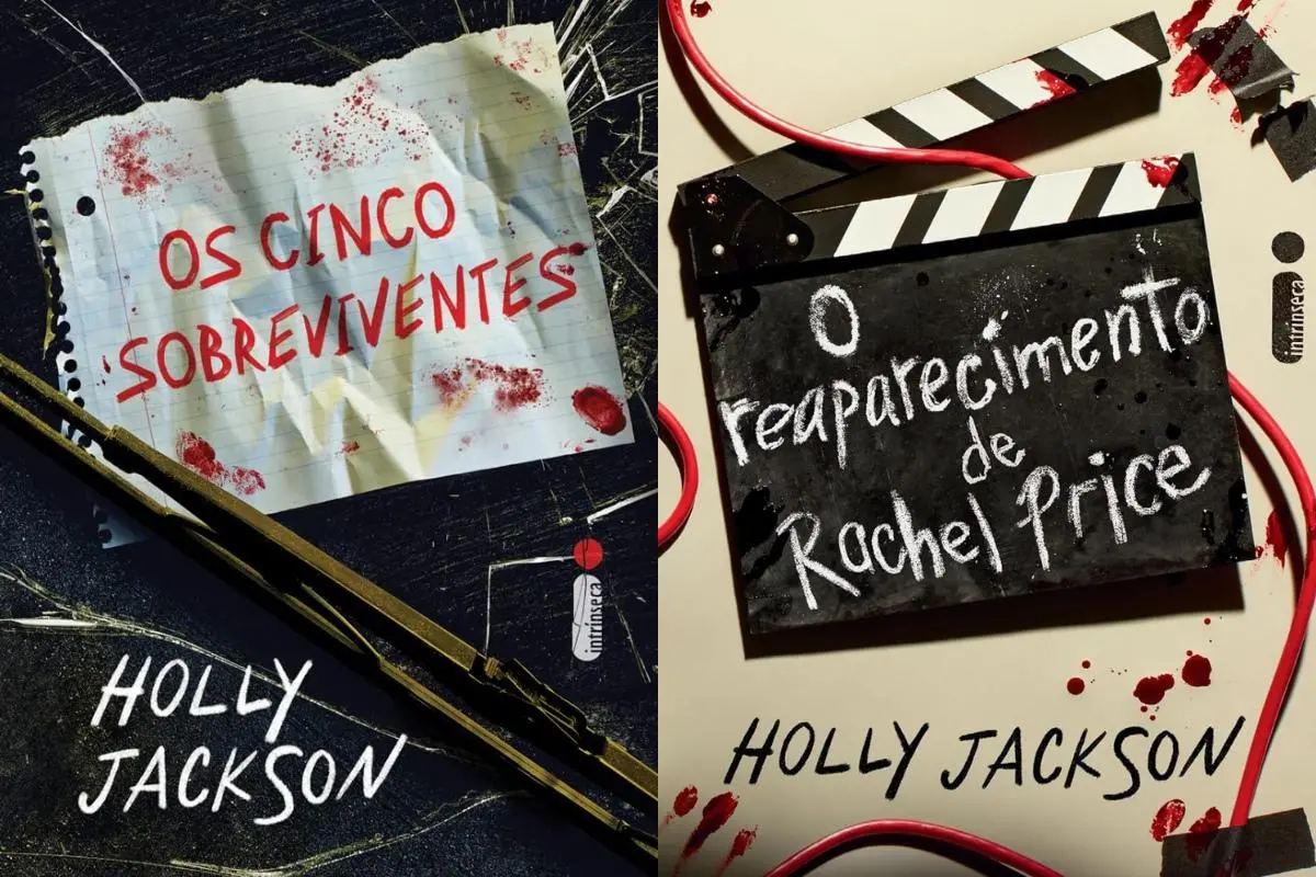 Capa de livros da Holly Jackson, sendo das obras Os cinco sobreviventes e O reaparecimento de Rachel Price para matéria sobre Manual de Assassinato para Boas Garotas