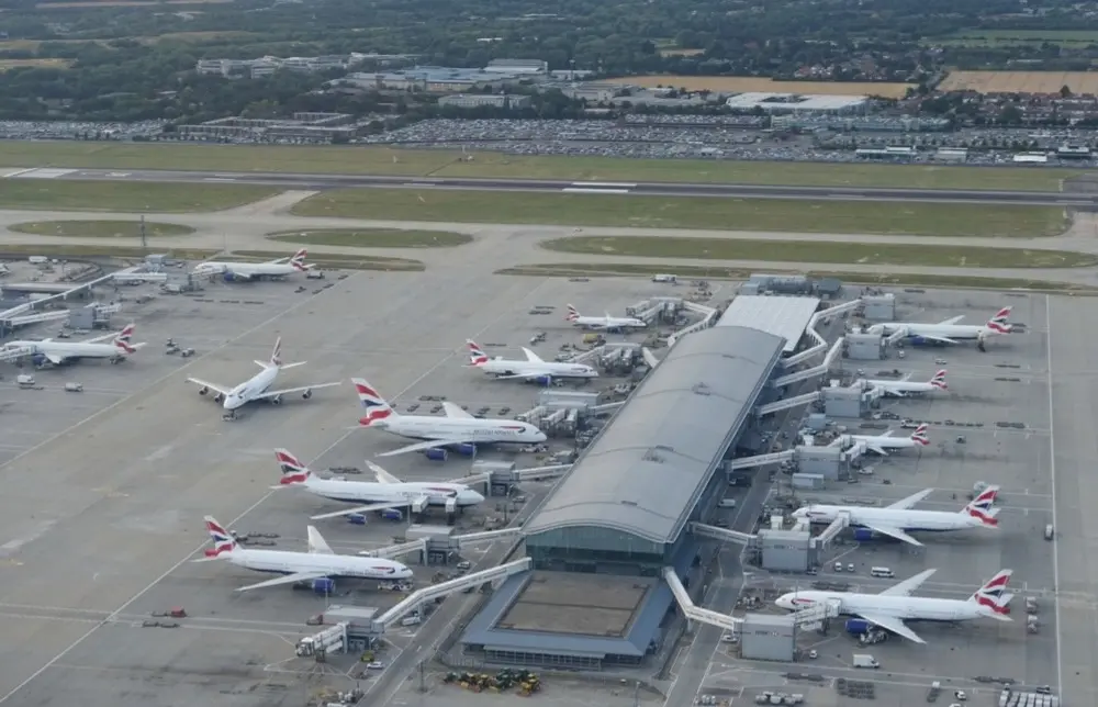 Vista aérea do aeroporto de Londres.