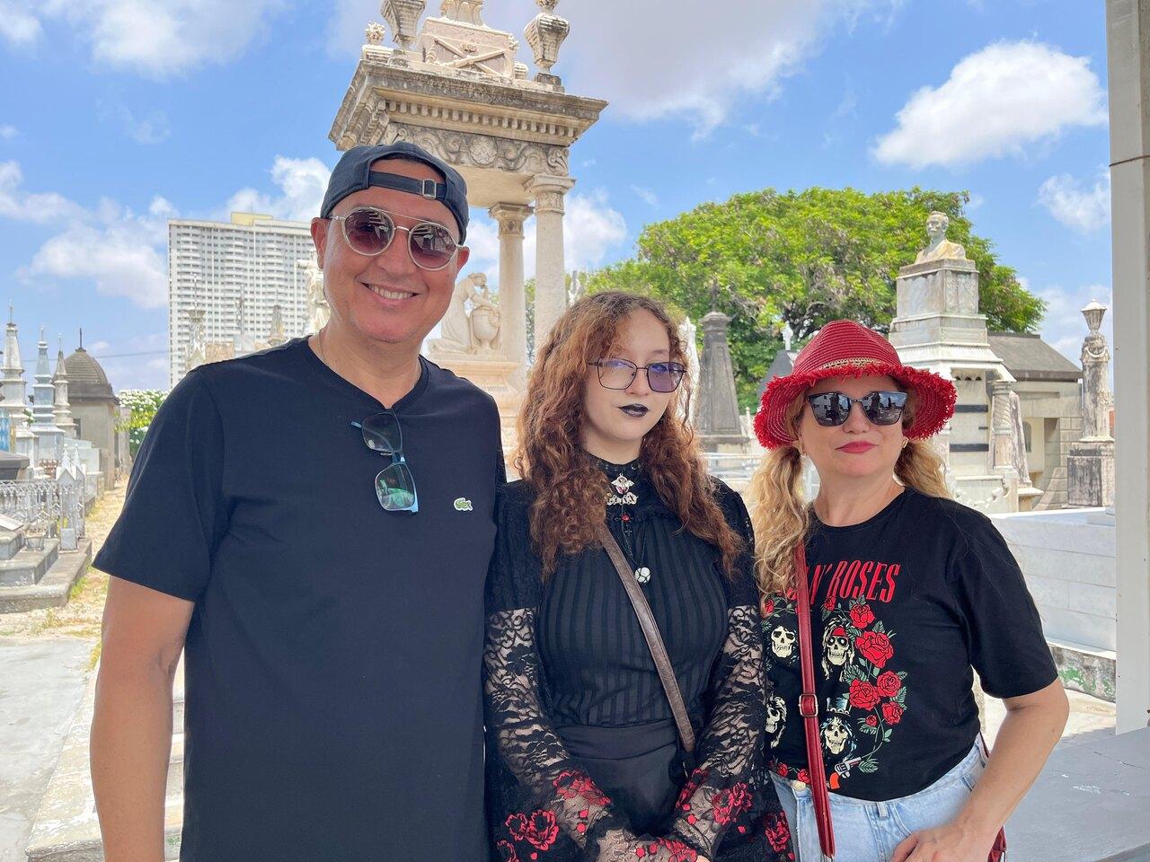 Jocélio, Ana Clara e Ana Rita Ximenes participaram da aula em família