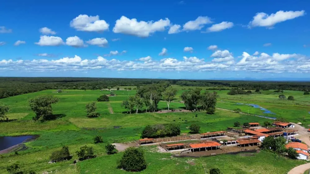 Imagem mostra vista aérea da Fazenda Laguna em Paracuru.