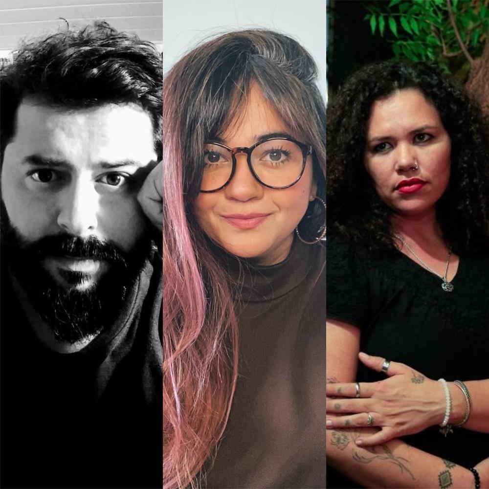 Na imagem, da esquerda para a direita, os escritores Tiago Feijó, Lorena Portela e Nina Rizzi