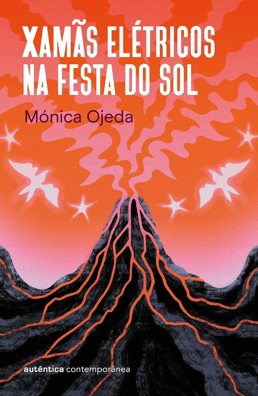 Imagem de capa do livro Xamãs elétricos na festa do sol, lançado pela Editora Autêntica, da autora Mónica Ojeda.