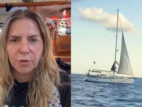 Imagens de Luizianne Lins e o barco interceptado pelo governo de Israel
