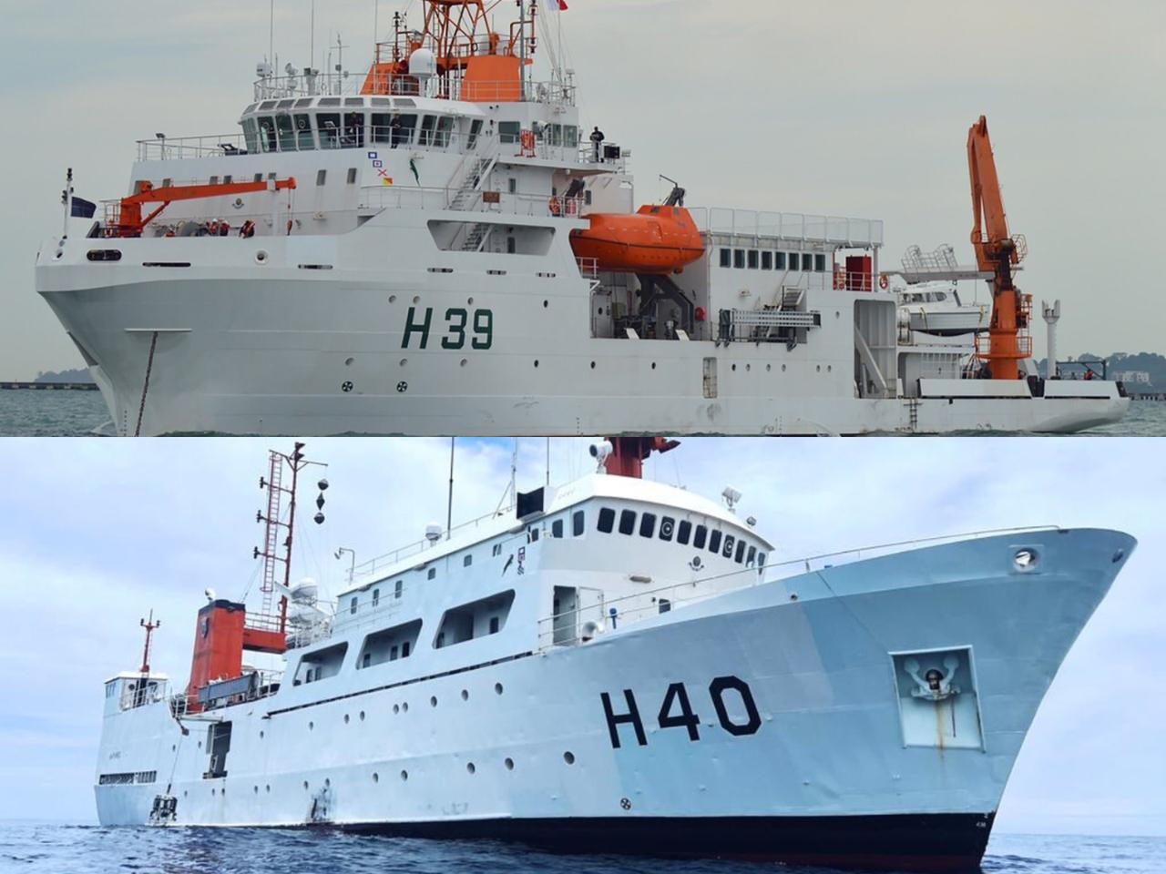 Montagem de fotos com navios da Marinha que estarão disponíveis para visitação no Porto de Fortaleza.