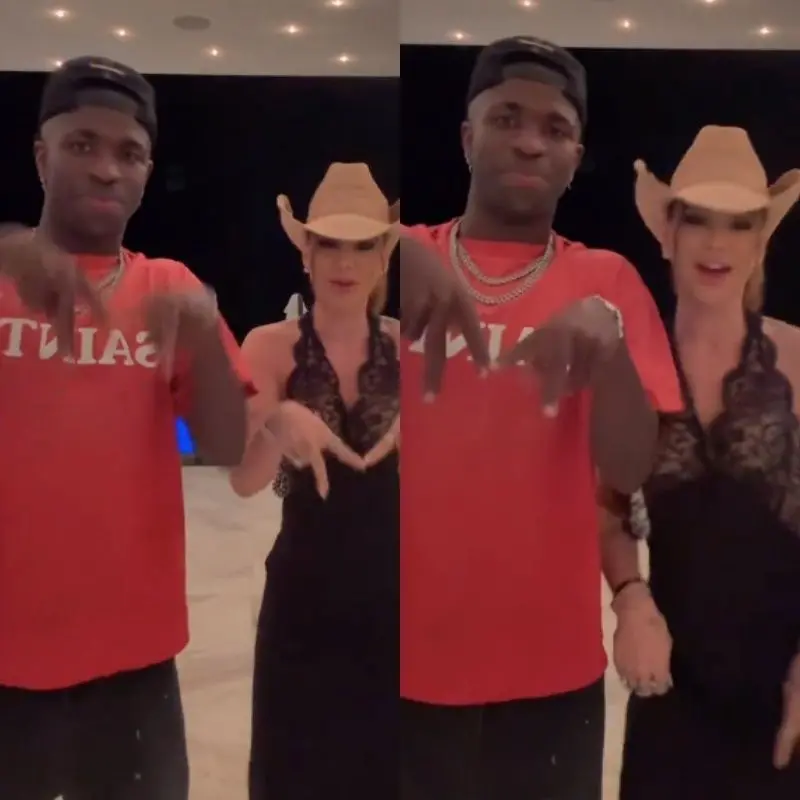 Vini Jr. chegou a postar um vídeo com Virginia no TikTok.