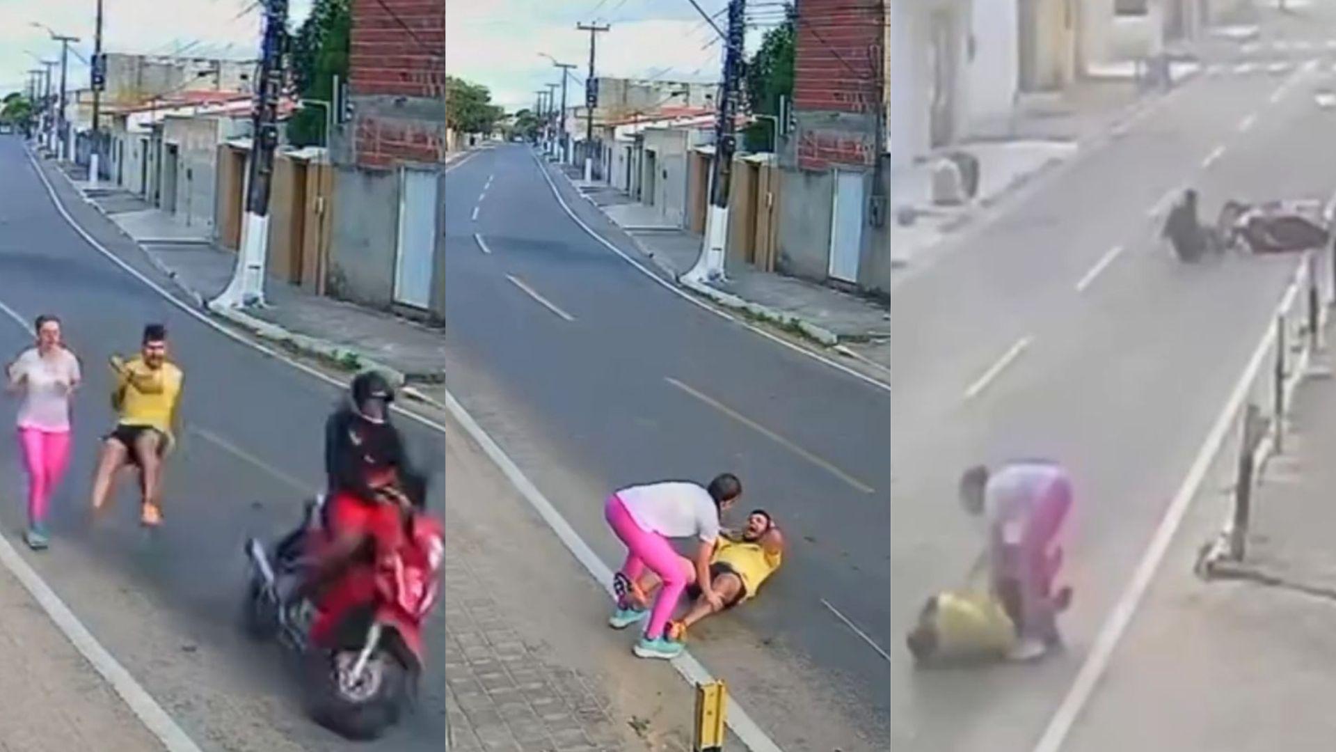 Imagens do acidente, mostrando a sequência da queda.