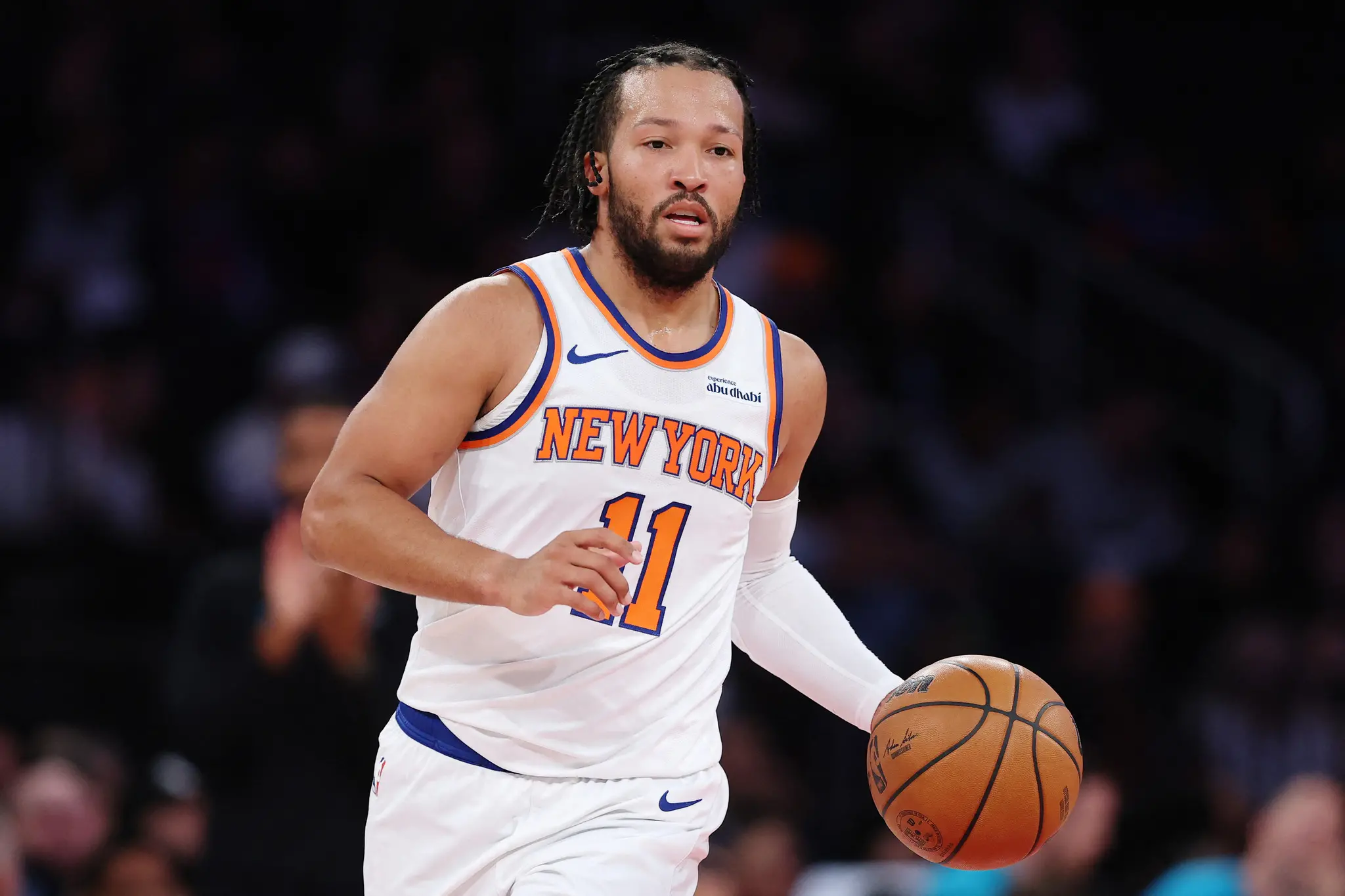 Foto de Jalen Brunson, jogador do New York Knicks, em jogo da NBA