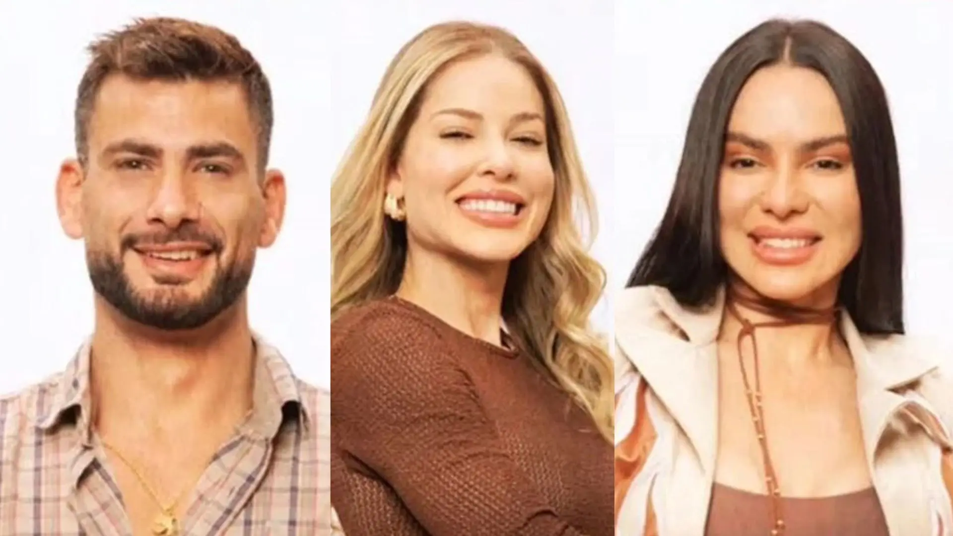 Colagem com as fotos oficiais de Nizam, Saory e Tàmires.