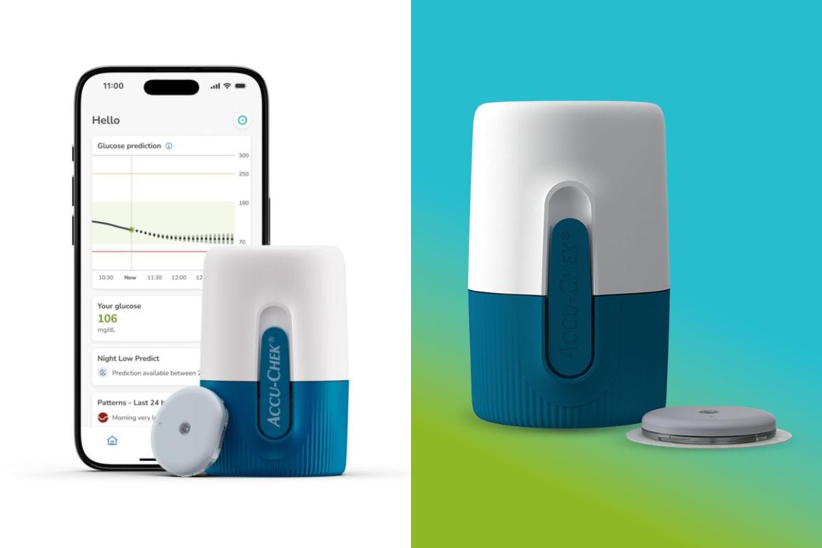 Imagem do sensor de glicose Accu-Chek para matéria sobre novo sensor de glicemia usa inteligência artificial para prever quedas de açúcar.