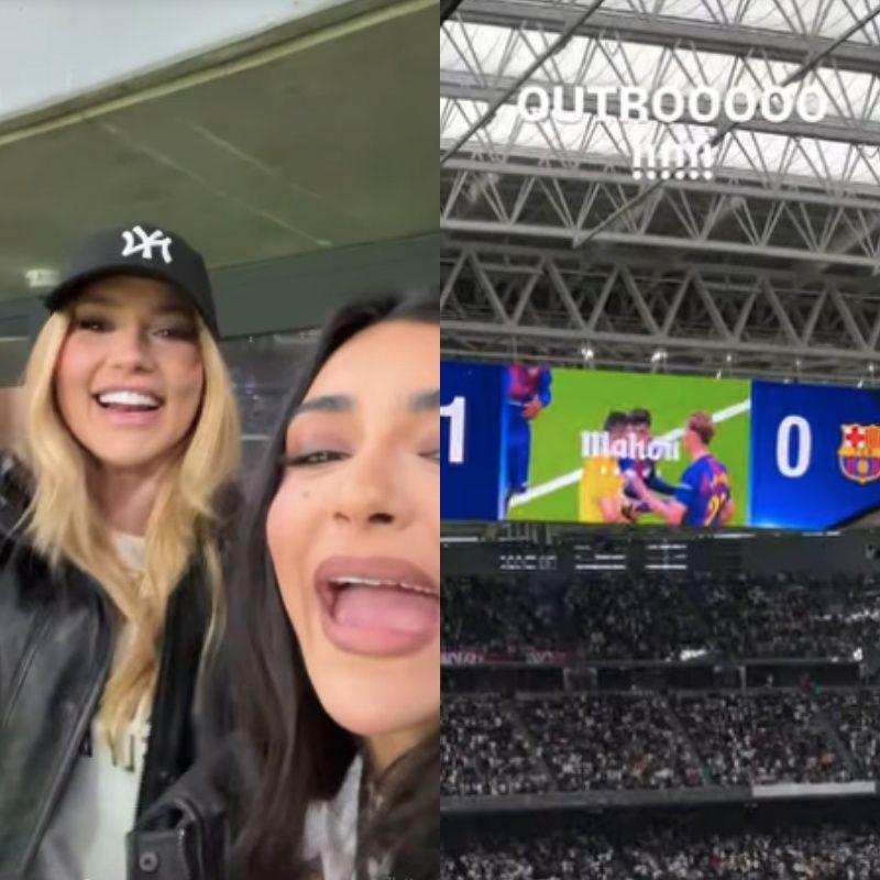 Virginia esteve no estádio acompanhada da amiga, Duda Freire