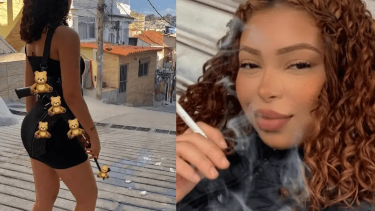 Japinha em fotos publicadas nas redes. Em uma dela com uma arma e outra com um cigarro.