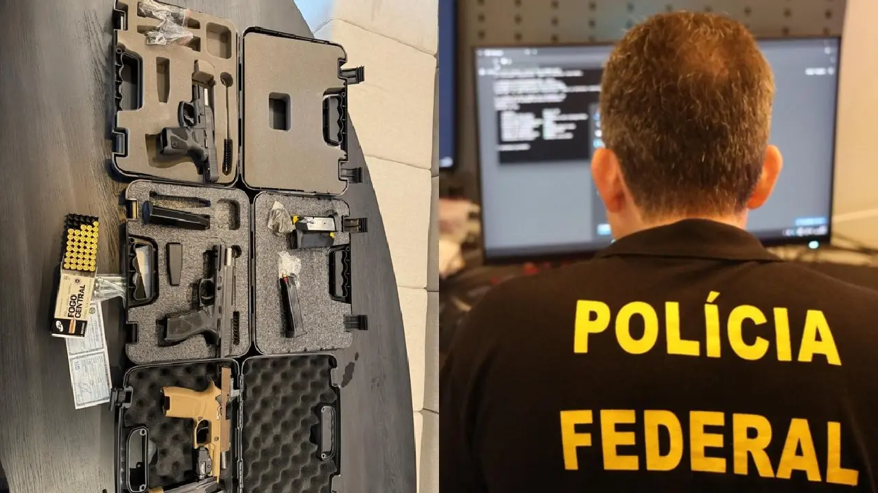 Armas e dinheiro foram apreendidos policiais federais