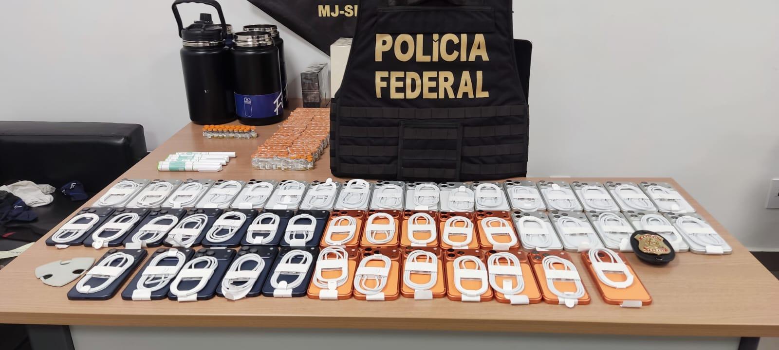 Celulares apreendidos durante fiscalização em Juazeiro do Norte.