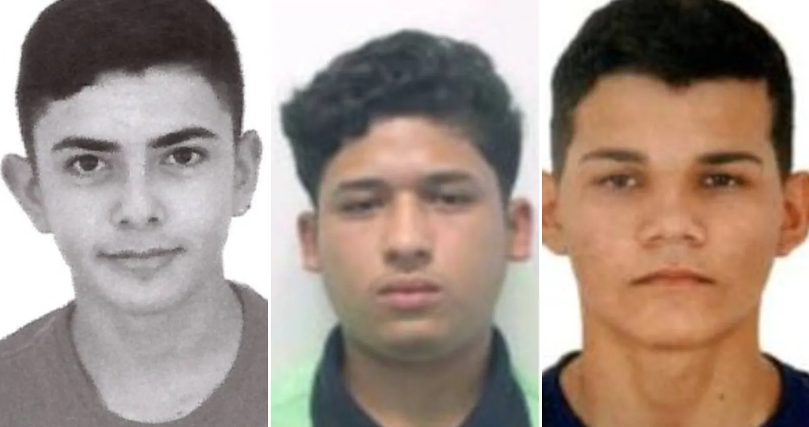Da esquerda para a direita: Liedson da Silva Rodrigues; Francisco Anderson Duarte Tavares; e Francisco Eliedison Sousa Alves.