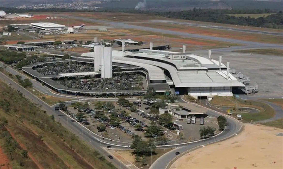 Imagem aérea do Aeroporto Internacional de Belo Horizonte, em Confins (MG).