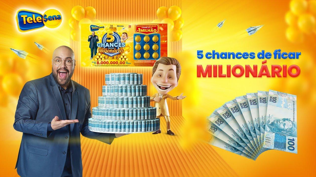 Imagem mostra a propaganda da Tele Sena, com Tiago Abravanel.