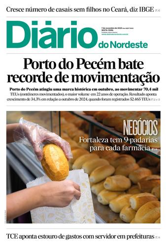 Capa da Edição do dia do jornal Diário do Nordeste