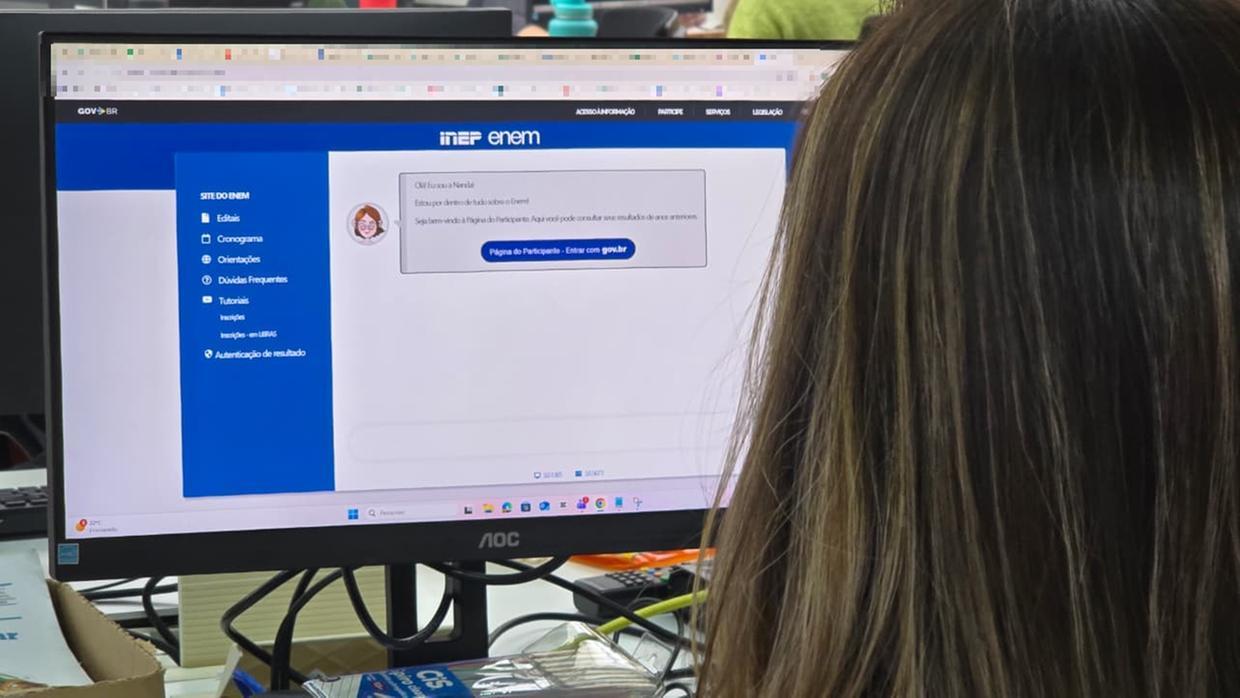 Imagem da Página do Participante, do Inep, para matéria sobre gabarito oficial do Enem 2025.
