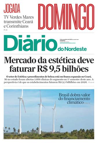 Capa da Edição do dia do jornal Diário do Nordeste