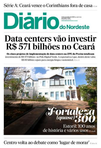 Capa da Edição do dia do jornal Diário do Nordeste