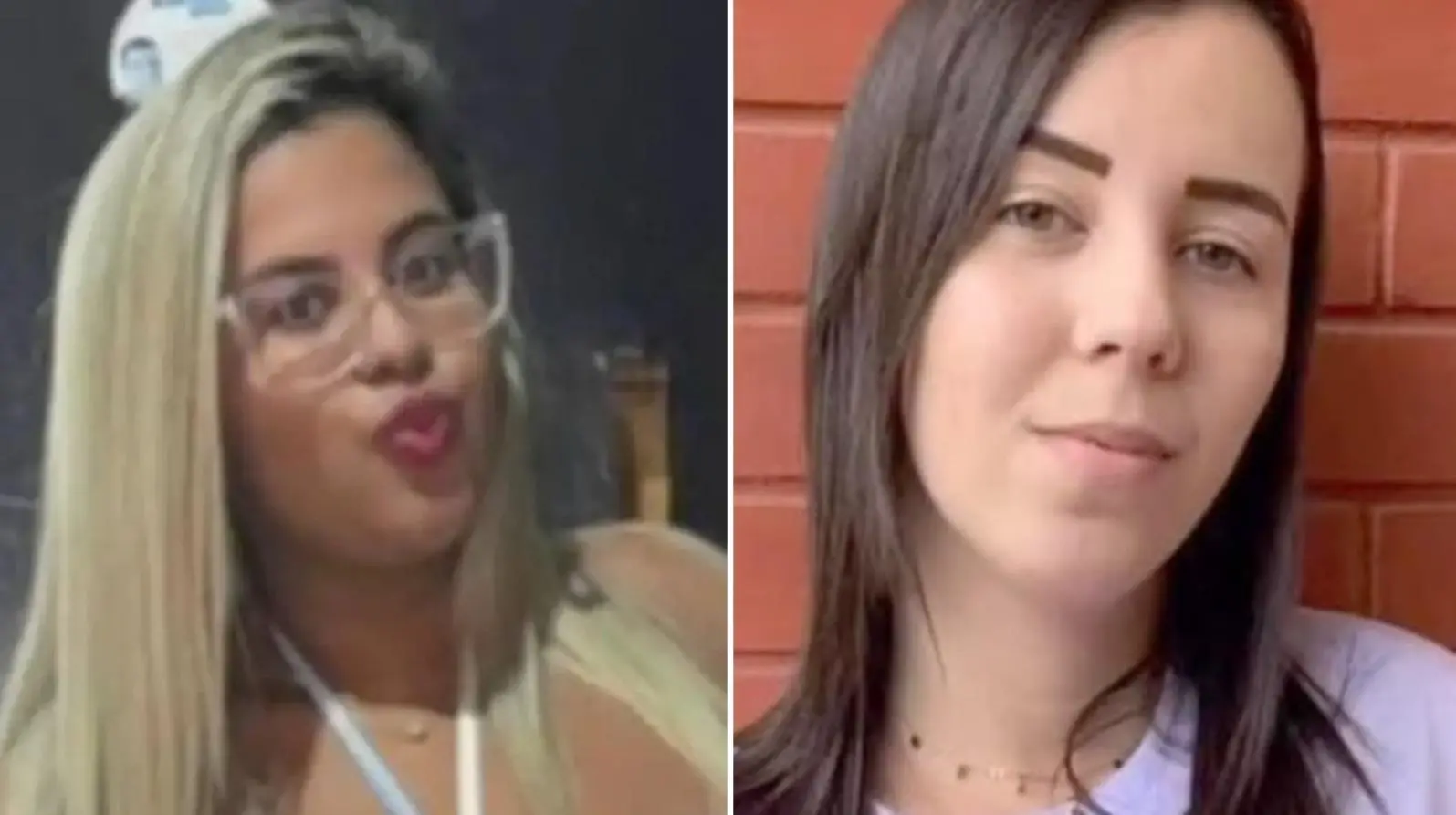 Montagem de fotos mostra Gabrielle à esquerda e Laís à direita. Gabrielle é uma jovem de cabelo loiro e óculos de armação transparente. Laís é uma jovem de traços mais finos e tem cabelos castanhos. Imagem usada para matéria sobre morte de mulher em Sepetiba motivada por guarda de filha da vítima.