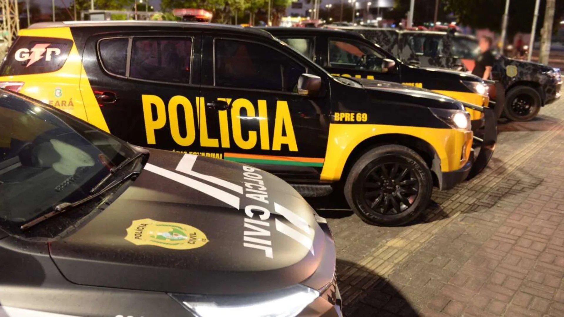 Foto de viaturas das Forças de Segurança do Ceará.