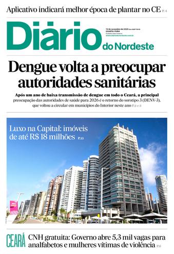 Capa da Edição do dia do jornal Diário do Nordeste