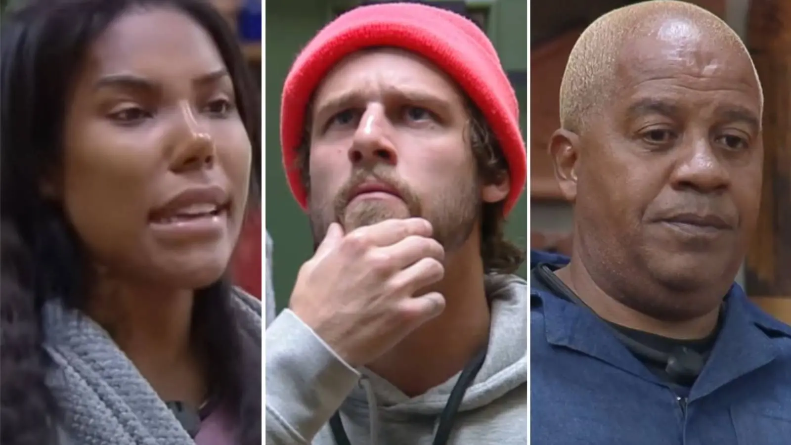 Colagem de imagens mostra participantes do reality show a Fazenda 17 Carol Lekker, Matheus Martins e Toninho Tornado, que disputam a oitava roça do programa.