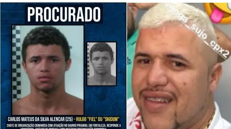 fotos antes e depois de carlos mateus, o skidum, lider do comando vermelho no ceara, bairro pirambu.