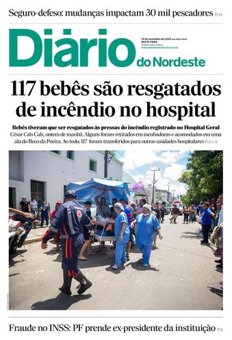 Capa da Edição do dia do jornal Diário do Nordeste