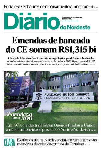 Capa da Edição do dia do jornal Diário do Nordeste