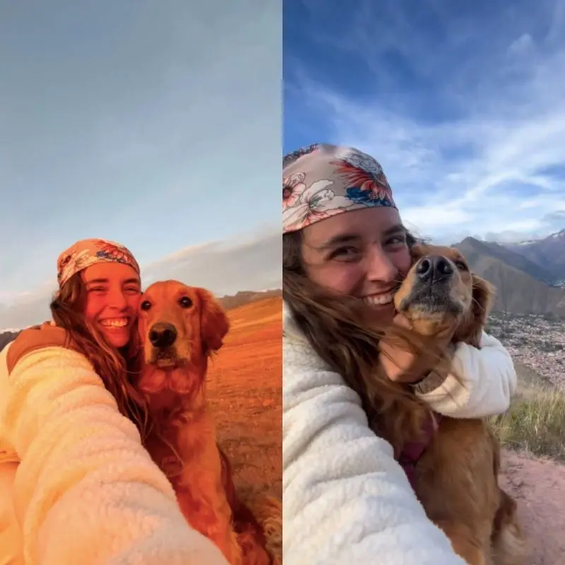 Ana e sua companheira inseparável, Isis, uma golden de 5 anos.