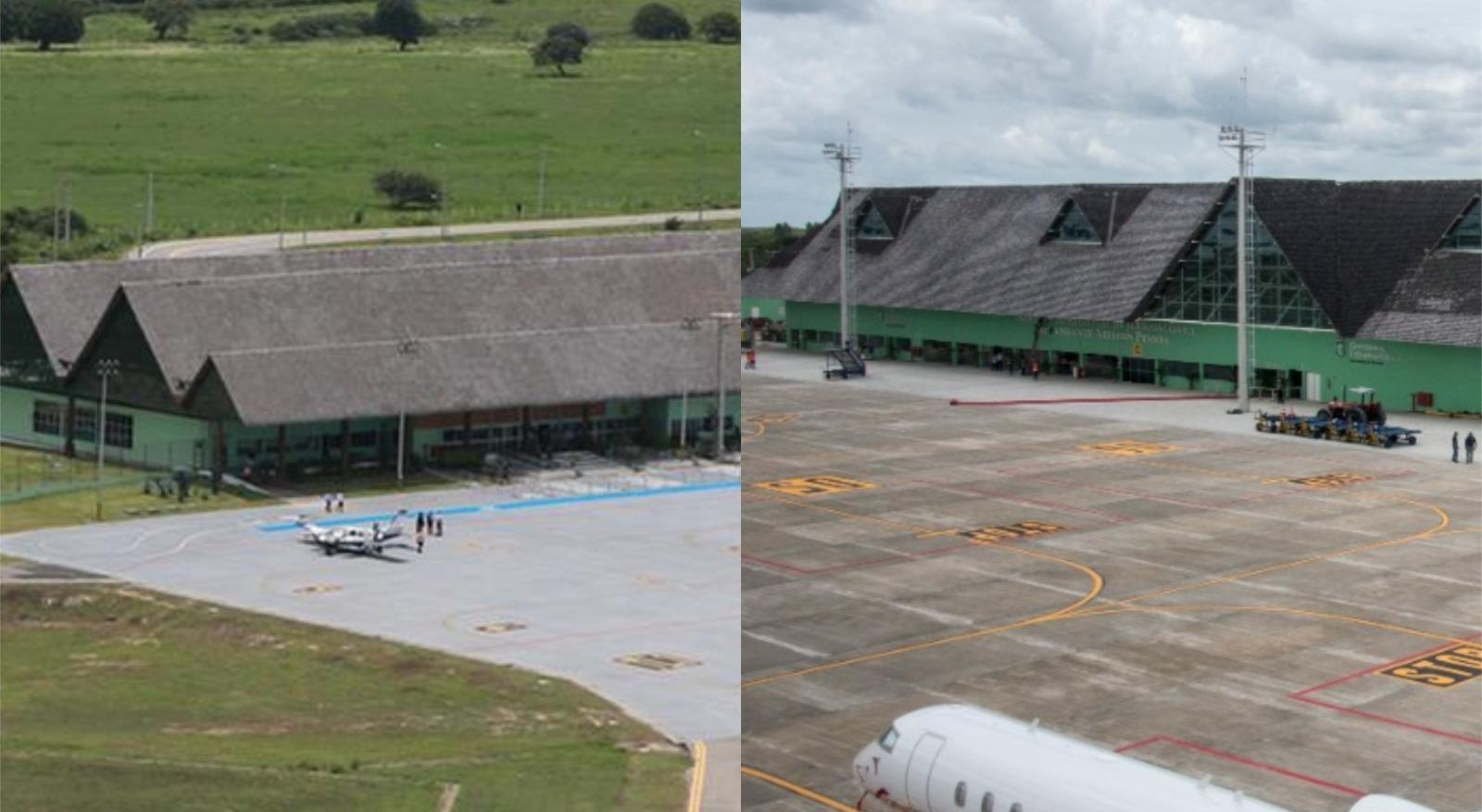 Foto que contém os aeroportos de Aracati e Cruz-Jericoacoara.