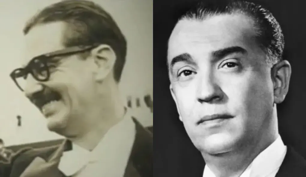A imagem mostra os ex-presidentes: Jânio Quadros e Juscelino Kubitschek.