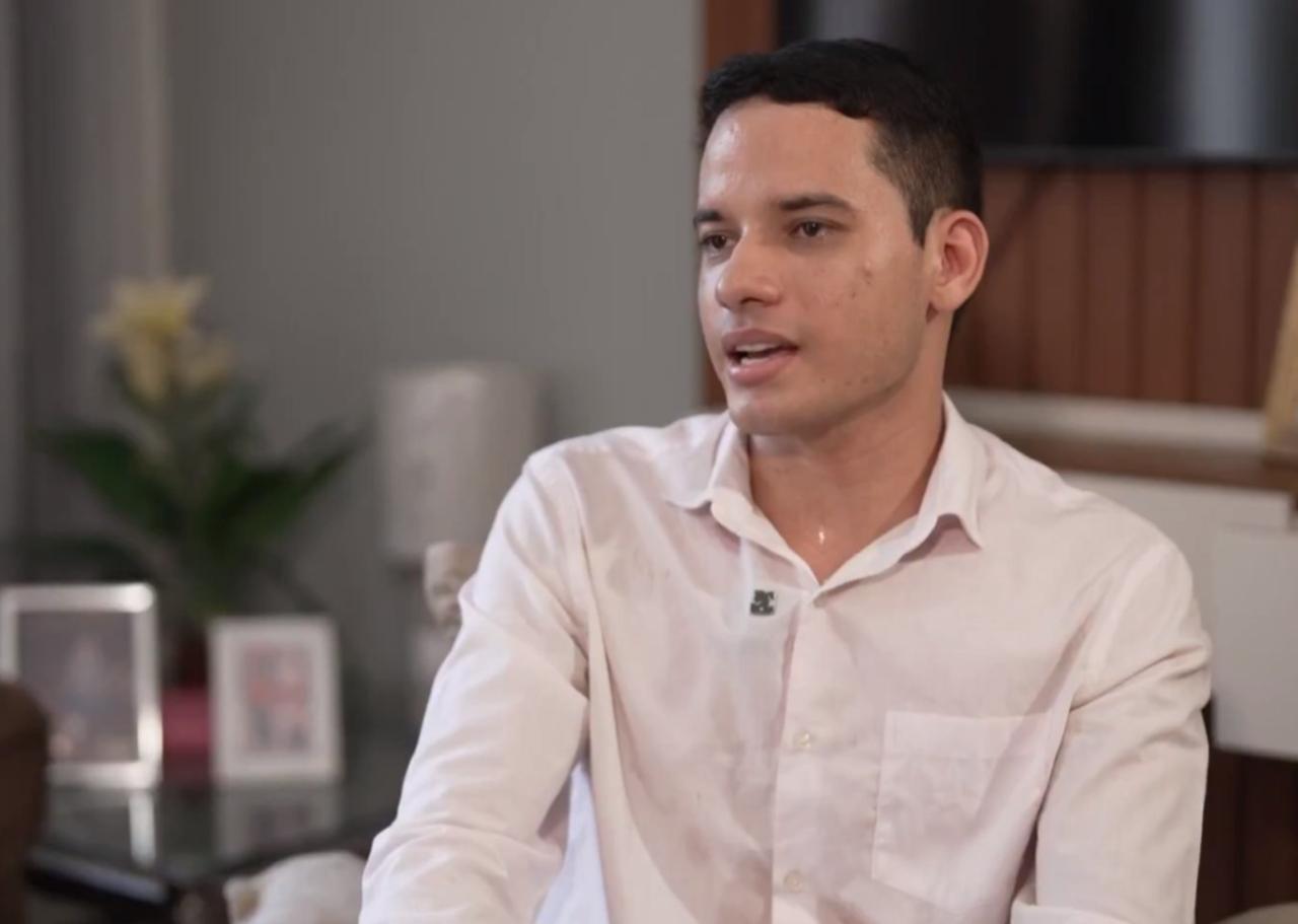 Edcley de Souza Teixeira durante entrevista ao Fantástico.