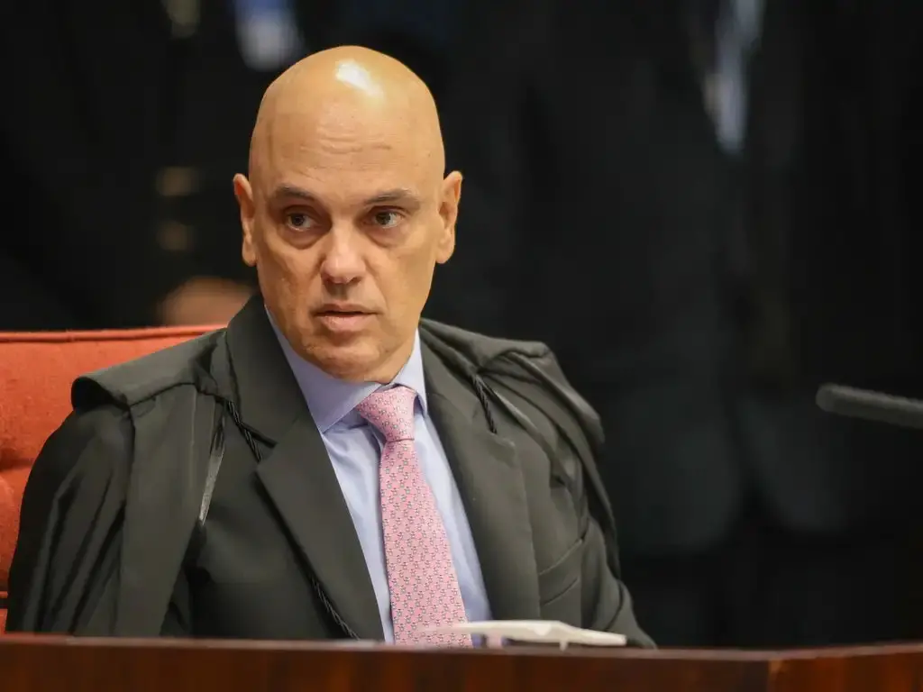 Ministro Alexandre de Moraes durante sessão da Primeira Turma do Supremo Tribunal Federal (STF).