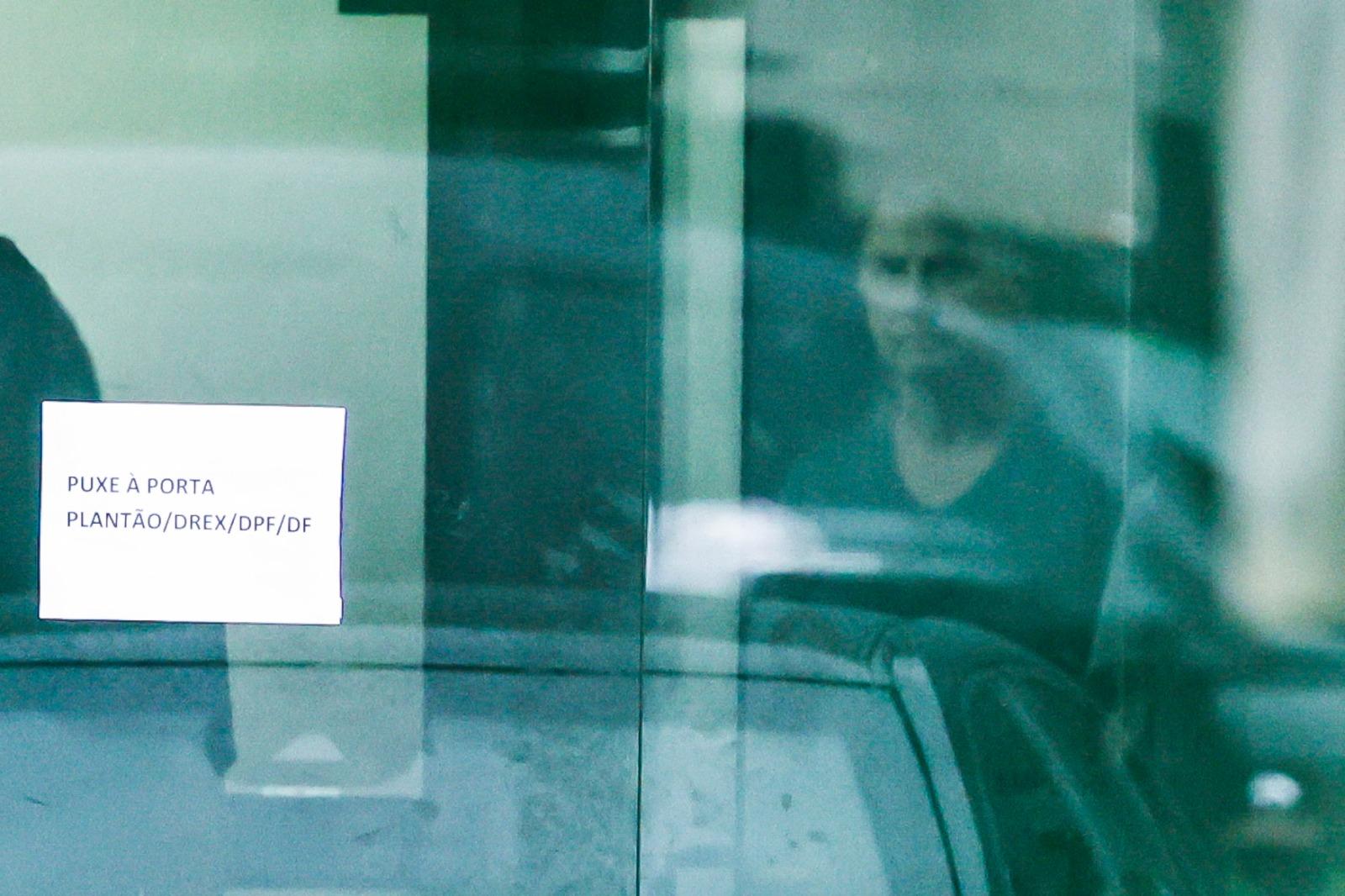 Bolsonaro na sede da PF, em Brasília.