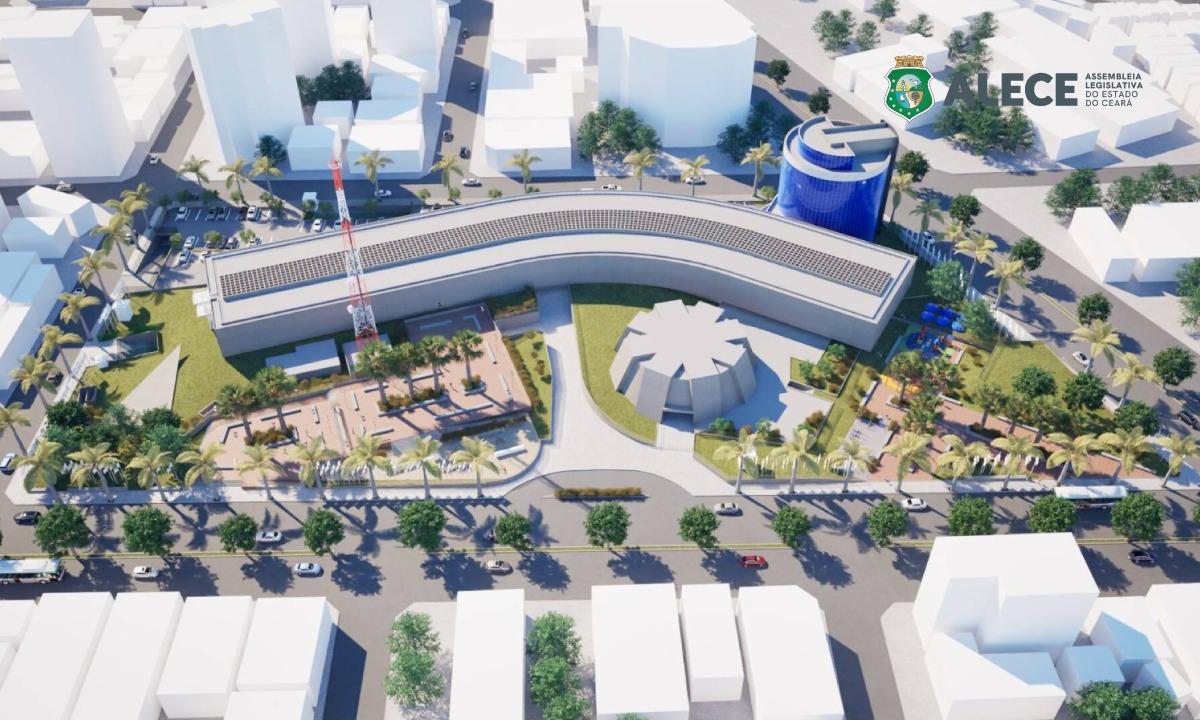 Maquete digital mostra novo projeto de reforma da Alece.