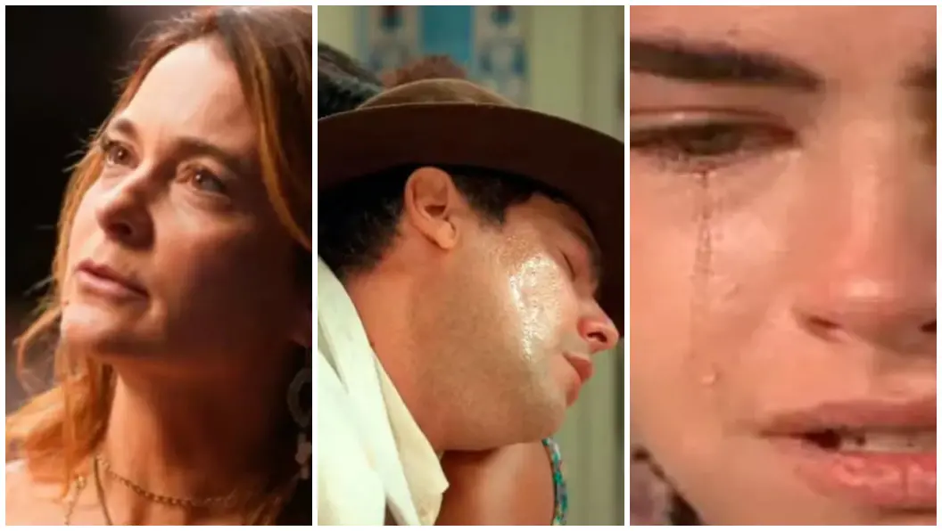 Cenas das novelas Dona de Mim, Êta Mundo Melhor e Terra Nostra em uma montagem.