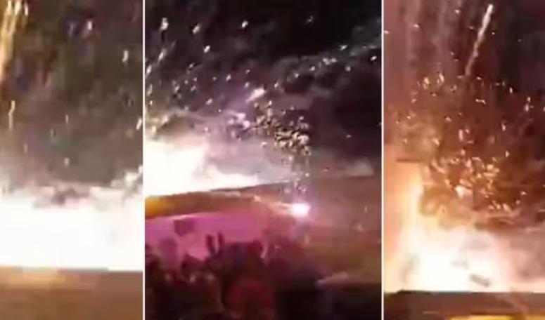Imagem mostra fogos de artifício envolvidos em incidente no Rio Grande do Sul.