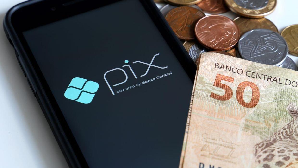Imagem mostra método de pagamento via Pix.
