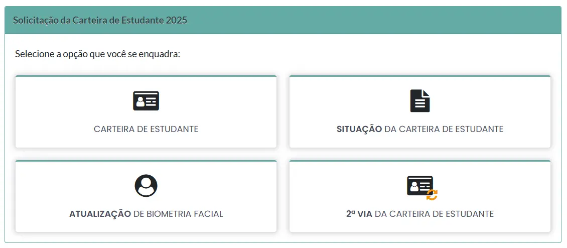 Como solicitar carteirinha de estudante 2025. Imagem usada para informar sobre o prazo final da solicitação.