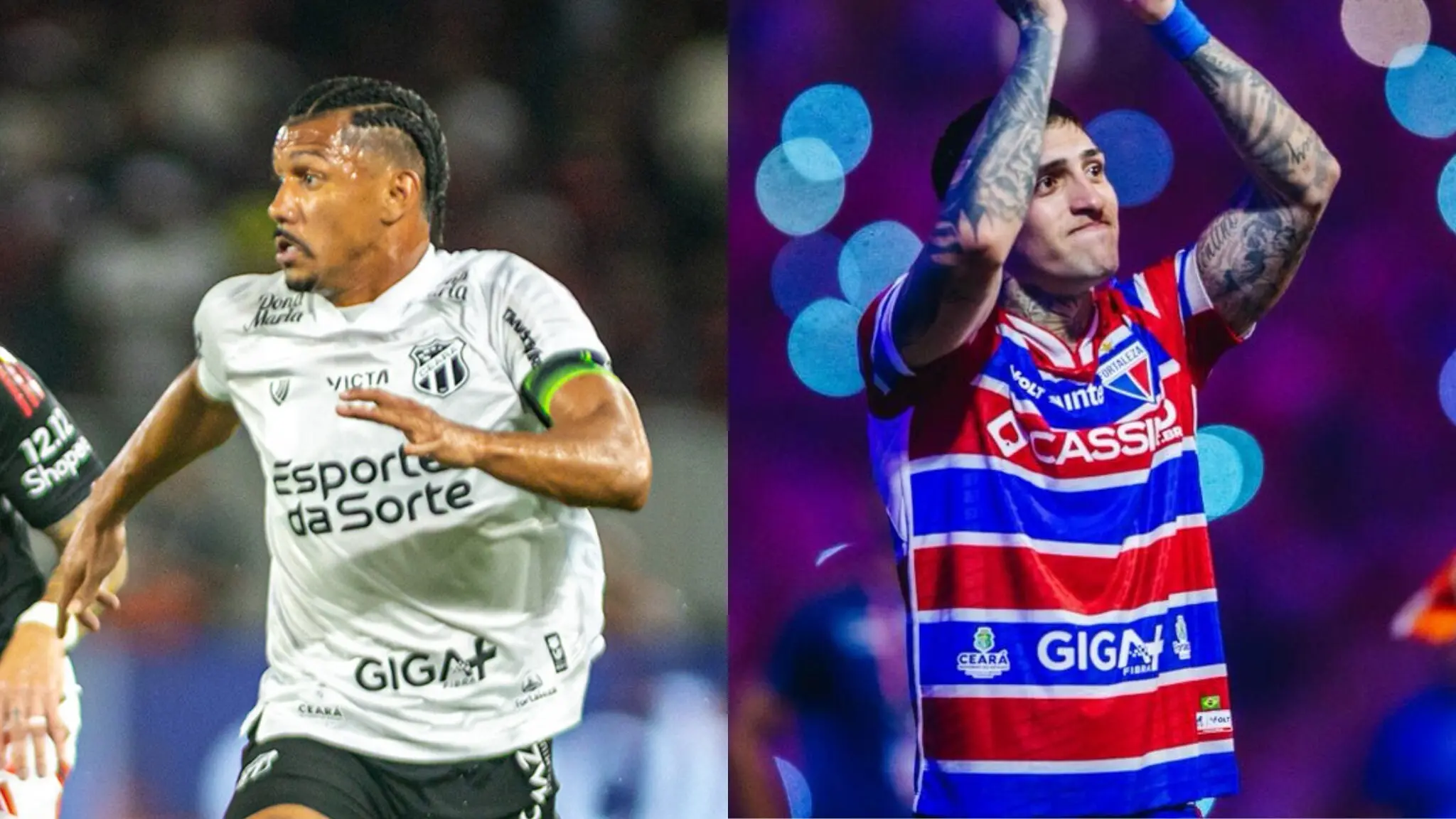 Montagem de fotos de Fernando Sobral, do Ceará, e Gastón Ávila, do Fortaleza