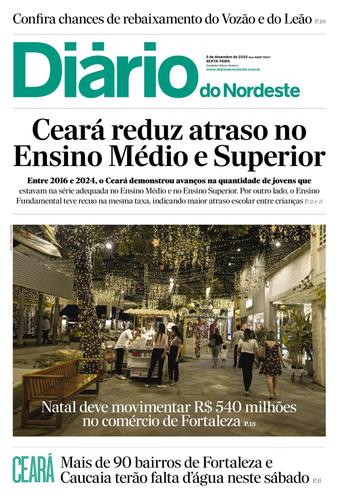 Capa da Edição do dia do jornal Diário do Nordeste