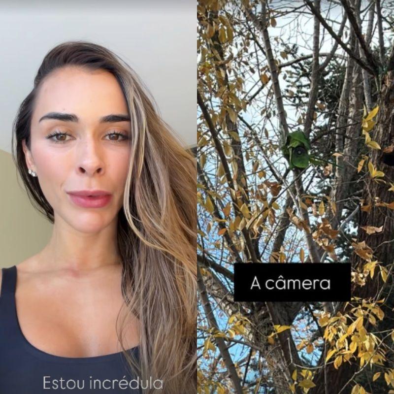 Tainá Militão mostrou nas redes sociais a câmera camuflada. 