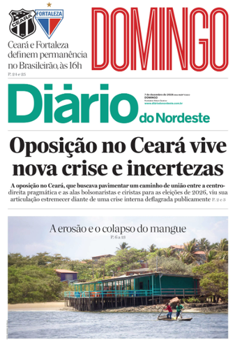 Capa da Edição do dia do jornal Diário do Nordeste