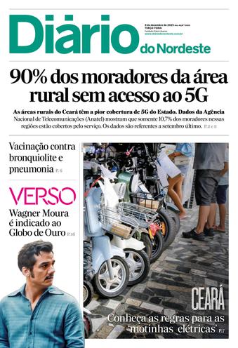 Capa da Edição do dia do jornal Diário do Nordeste