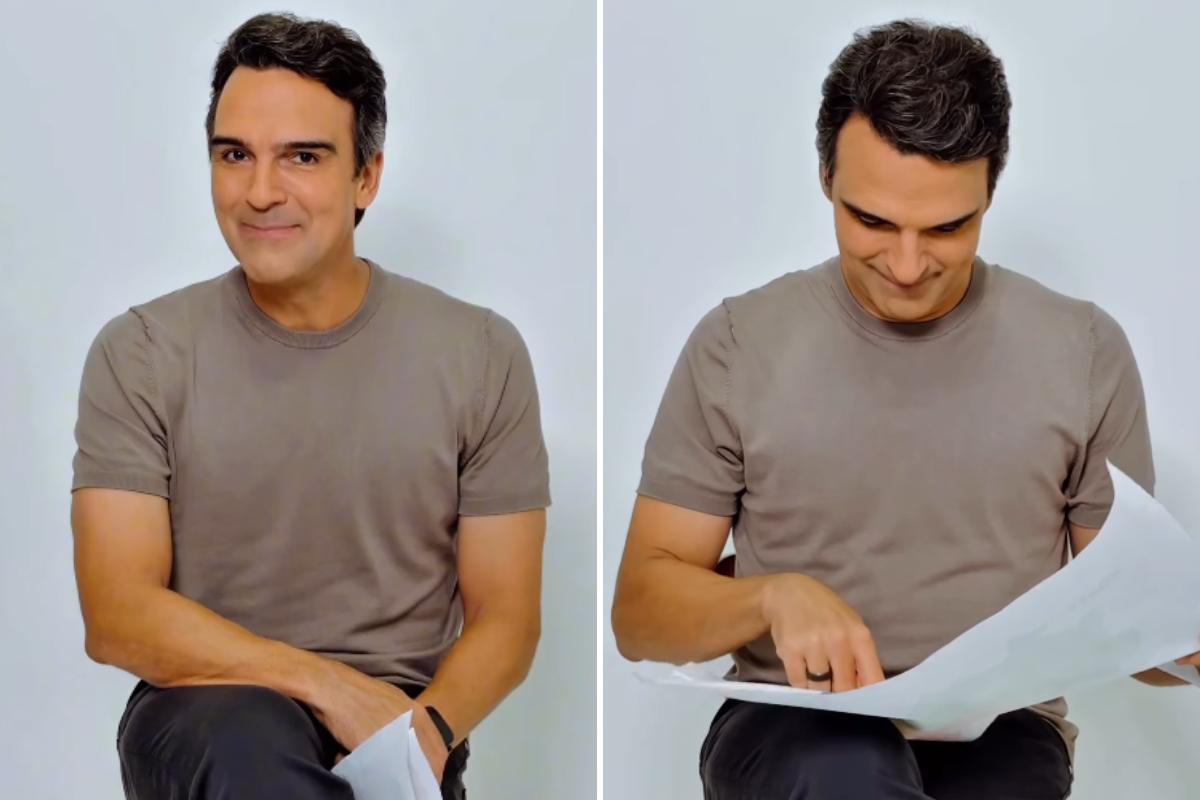 Imagem do apresentador Tadeu Schmidt divulgando informações do BBB 26.