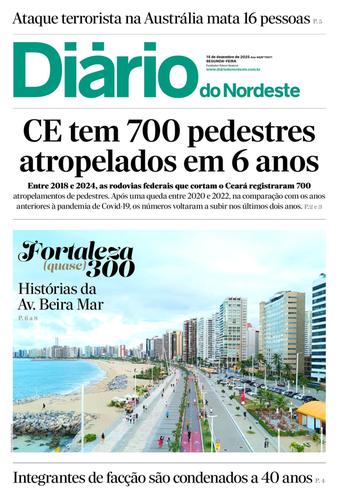 Capa da Edição do dia do jornal Diário do Nordeste